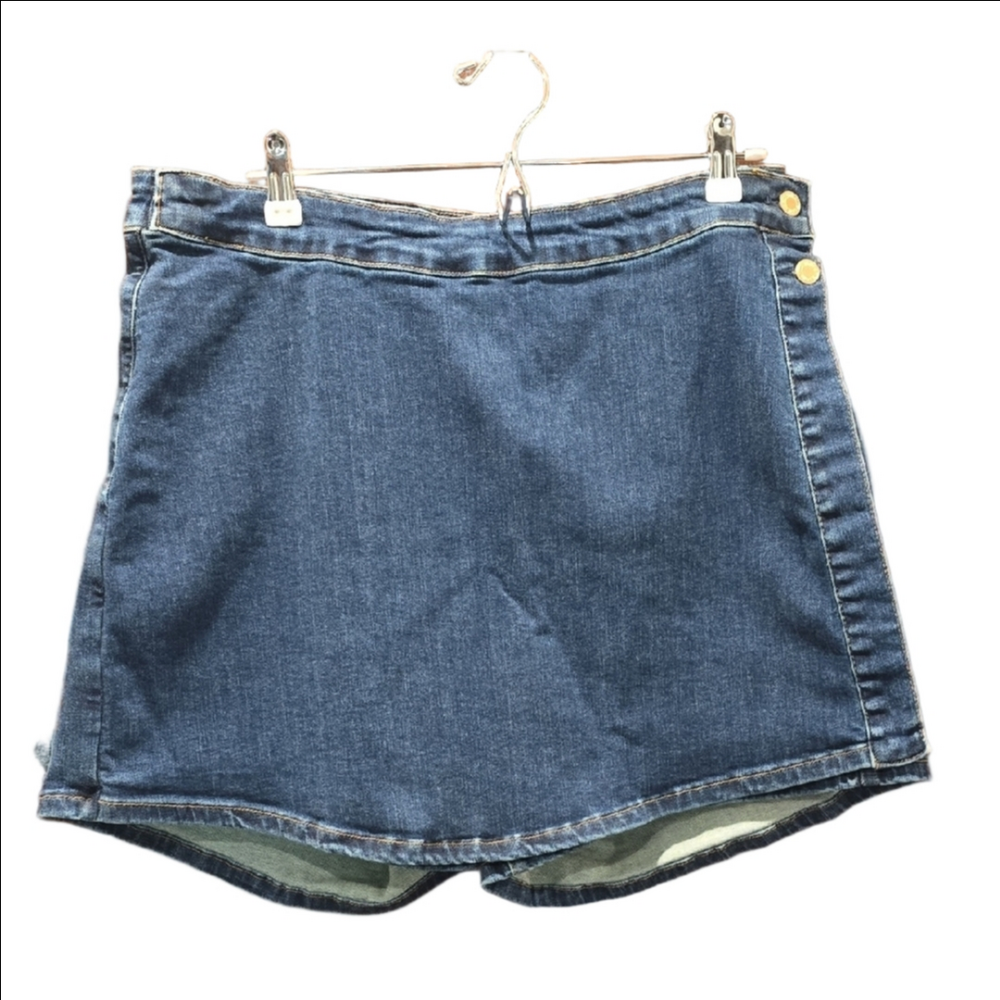 Judy Blue Denim Jean A-Line Mini Skort Wrap Style Sz 2X